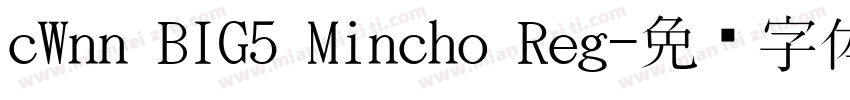 cWnn BIG5 Mincho Reg字体转换